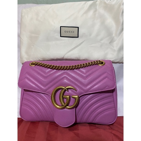Wow! Rare Gucci Medium Marmont Bag in Pink - Picture 8 of 16